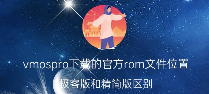 vmospro下载的官方rom文件位置 极客版和精简版区别？